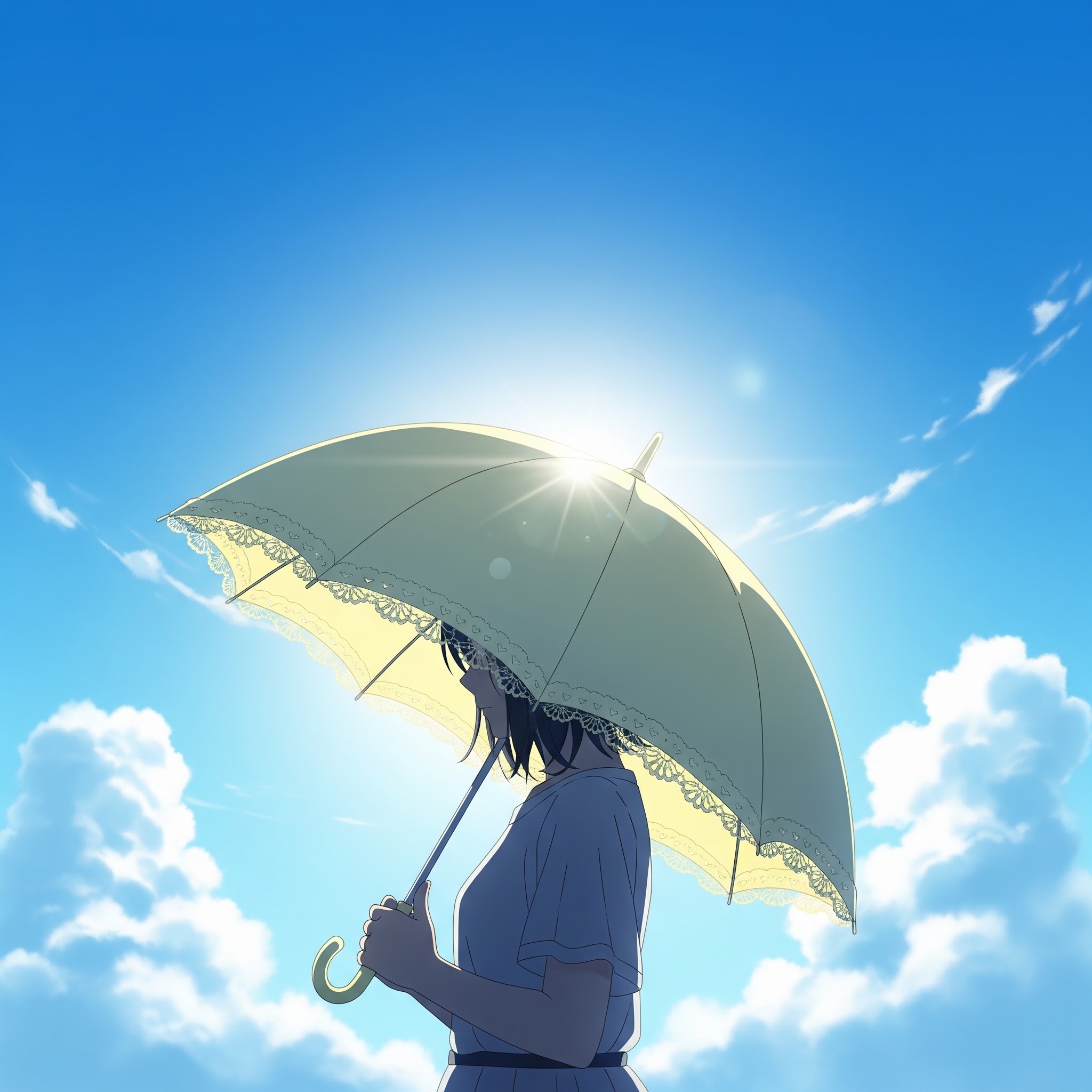 【あまがさきキューズモール店】日差しから全身を守る大きくて軽い晴雨兼用傘