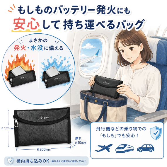 【ららぽーと富士見店】もしもに備える　バッテリーを安心して持ち運べるバッグ